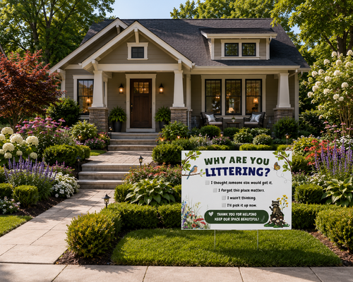 Why Are You Littering? Double-Sided Yard Sign