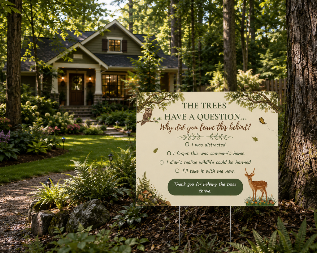 The Trees Have a Question Double-Sided Yard Sign | Whispers of the Trees